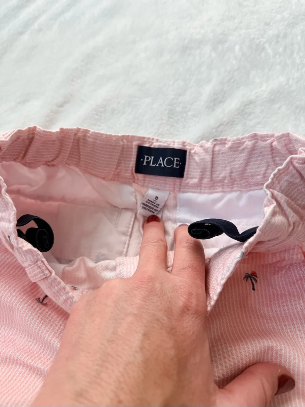 The Children's Place Green & Pink Palm-Accent Kids Shorts Set M, Sz 8